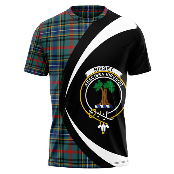 Bisset Modern Clan Badge Tartan T-Shirt Circle Style Personalized