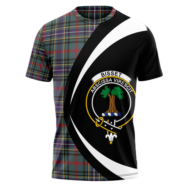 Bisset Weathered Clan Badge Tartan T-Shirt Circle Style Personalized