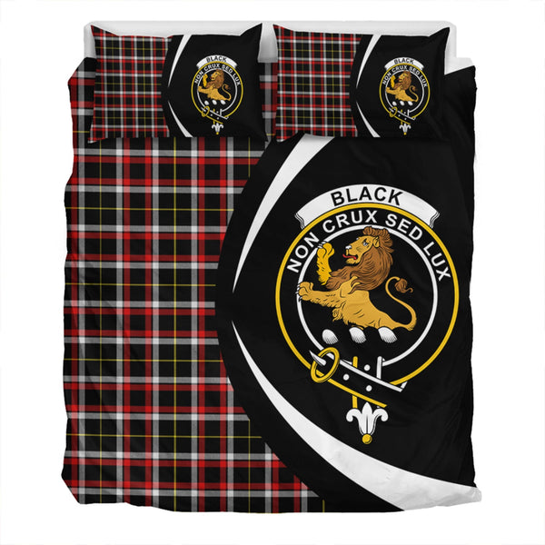 Black (DCD) Modern Clan Badge Tartan Bedding Set Circle Style