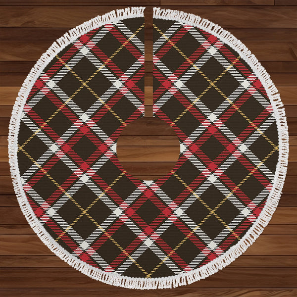 Black (DCD) Weathered Clan Badge Tartan Christmas Tree Skirt