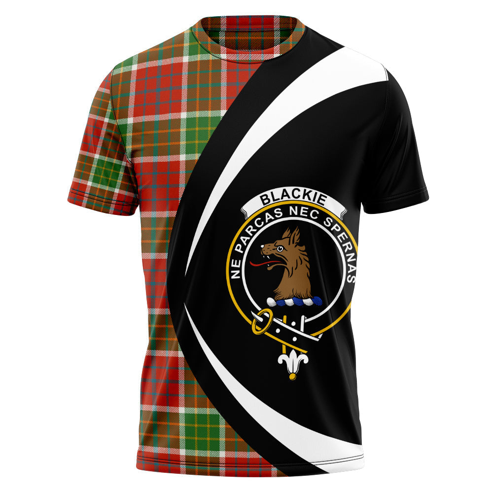 Blackie Ancient Clan Badge Tartan T-Shirt Circle Style Personalized