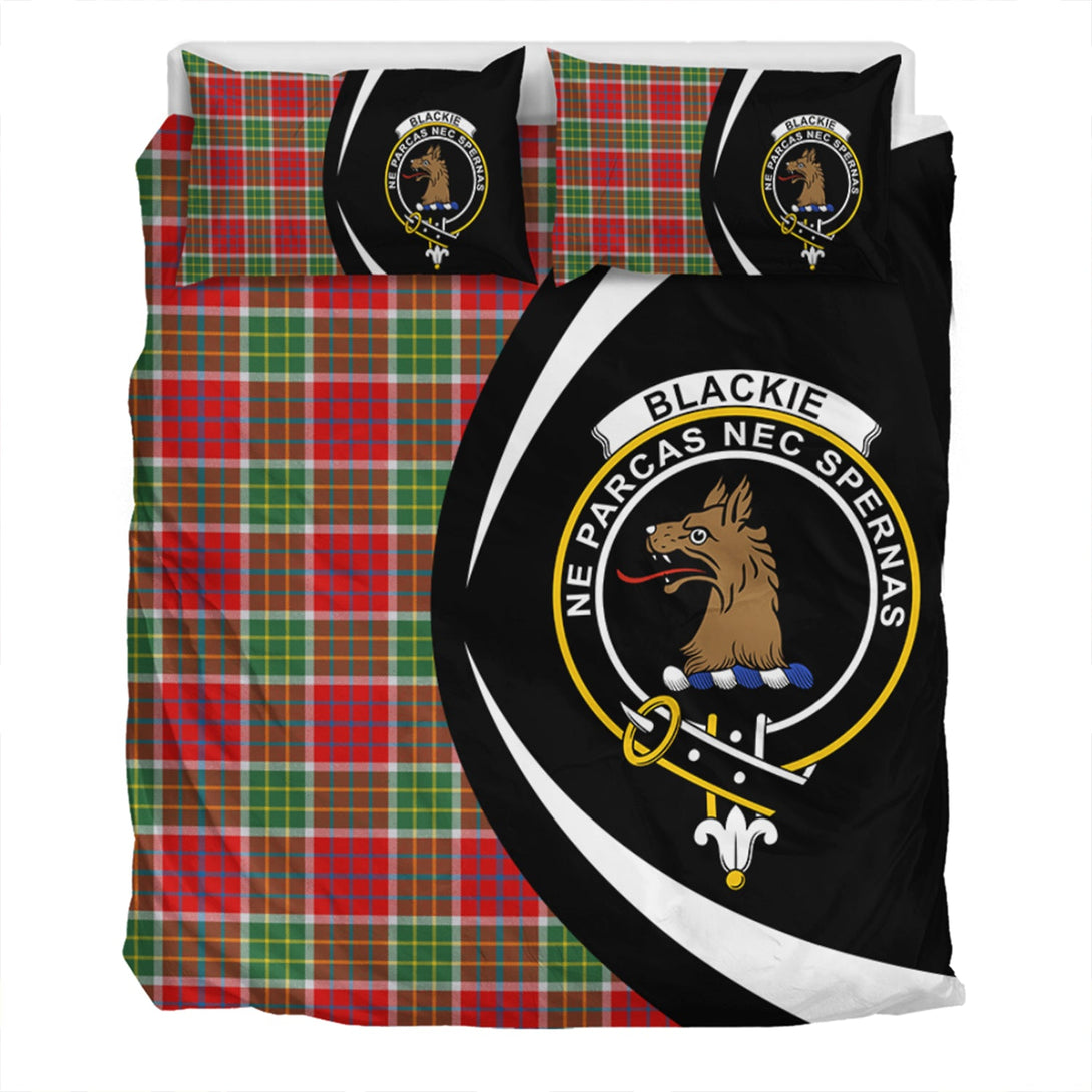 Blackie Modern Clan Badge Tartan Bedding Set Circle Style