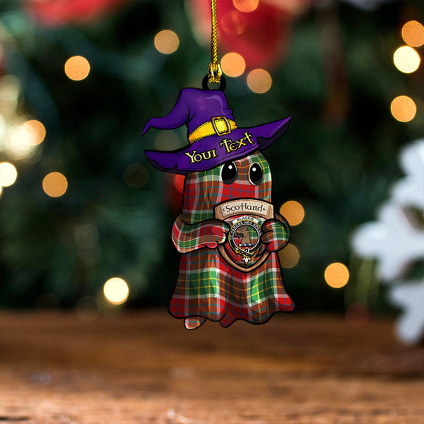 Blackie Modern Clan Badge Tartan Wood Acrylic Ornament Halloween Ghost