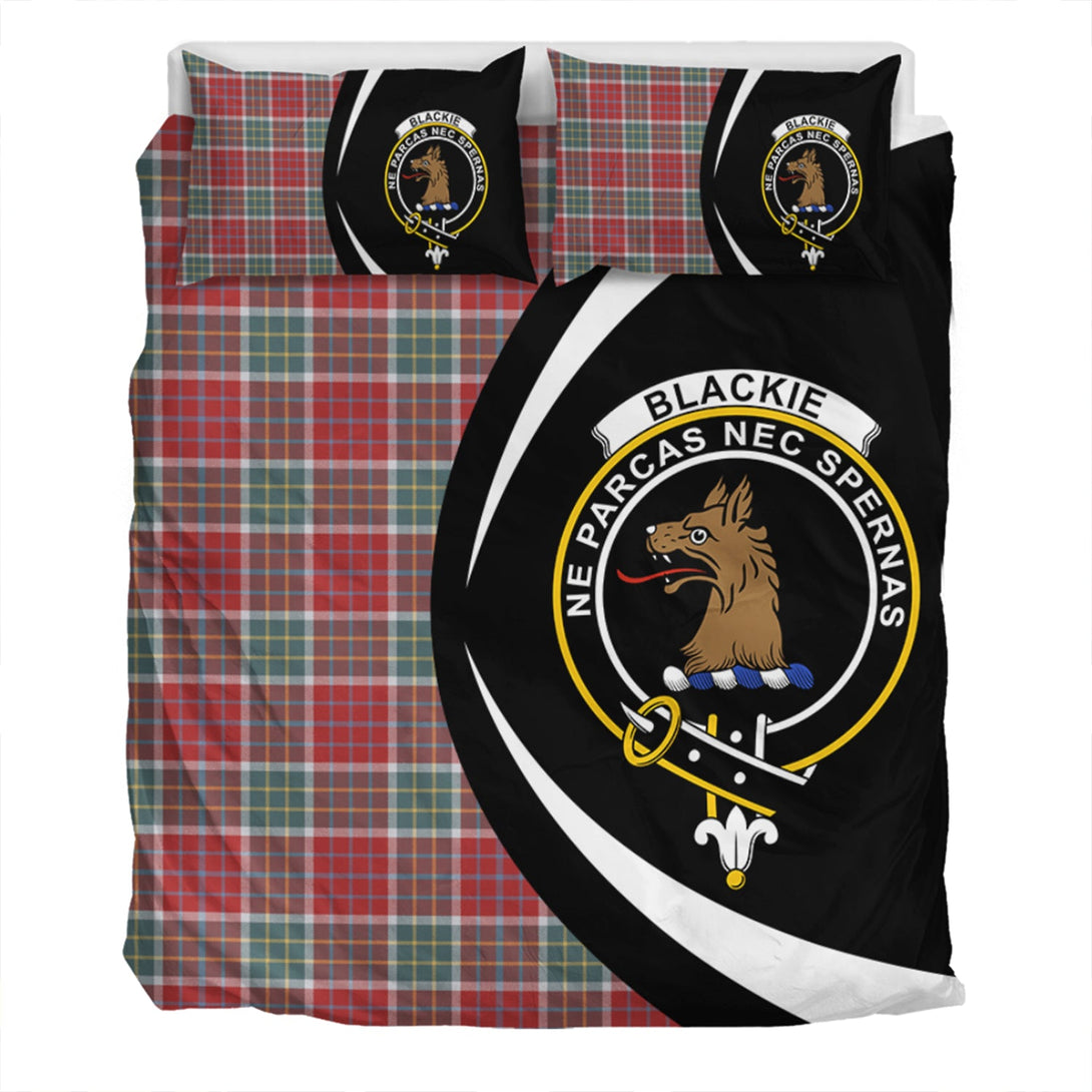 Blackie Weathered Clan Badge Tartan Bedding Set Circle Style