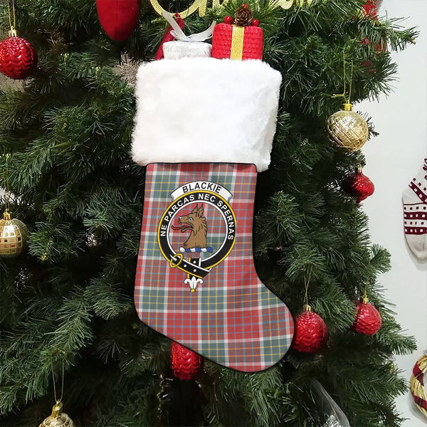 Blackie Weathered Clan Badge Tartan Christmas Stocking