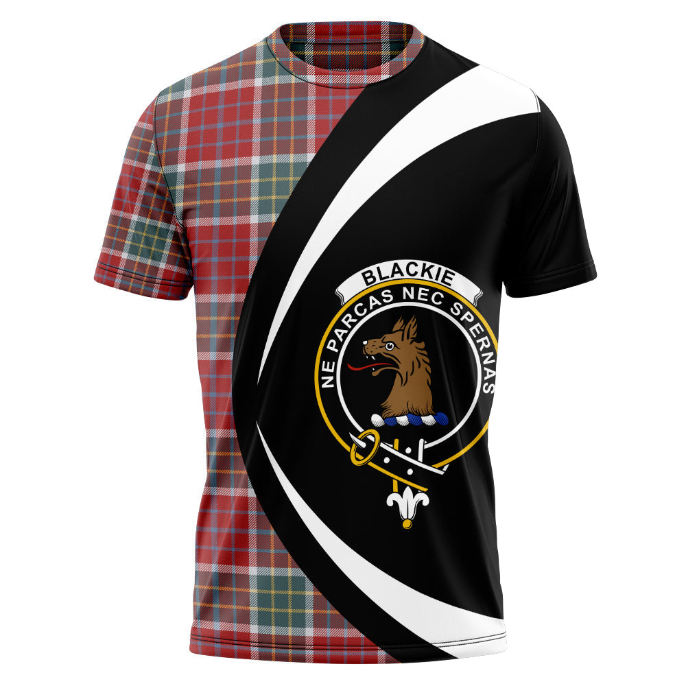 Blackie Weathered Clan Badge Tartan T-Shirt Circle Style Personalized