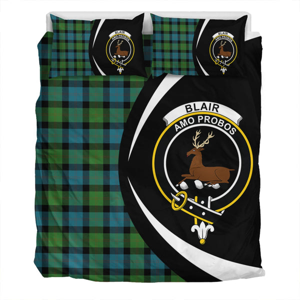 Blair Ancient Clan Badge Tartan Bedding Set Circle Style