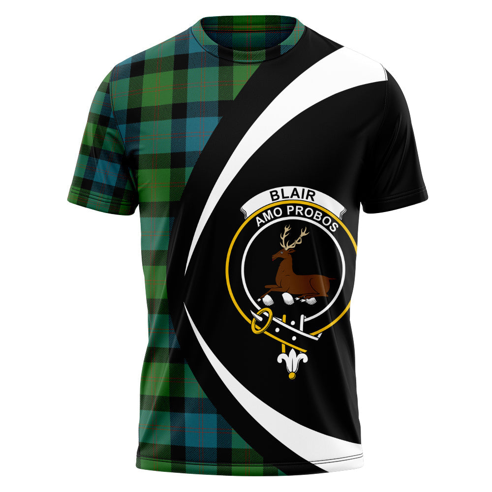 Blair Ancient Clan Badge Tartan T-Shirt Circle Style Personalized