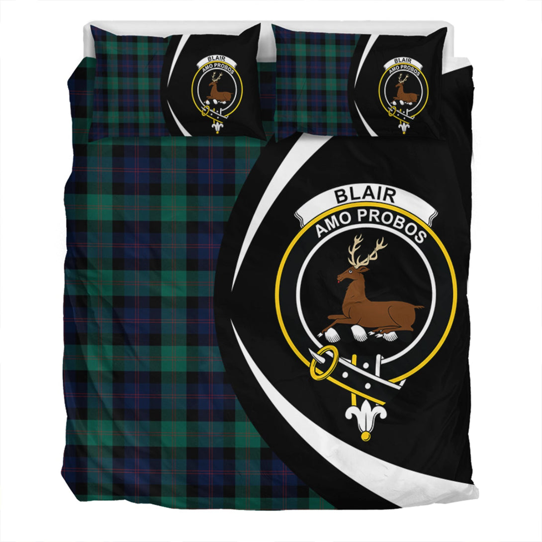 Blair Modern Clan Badge Tartan Bedding Set Circle Style