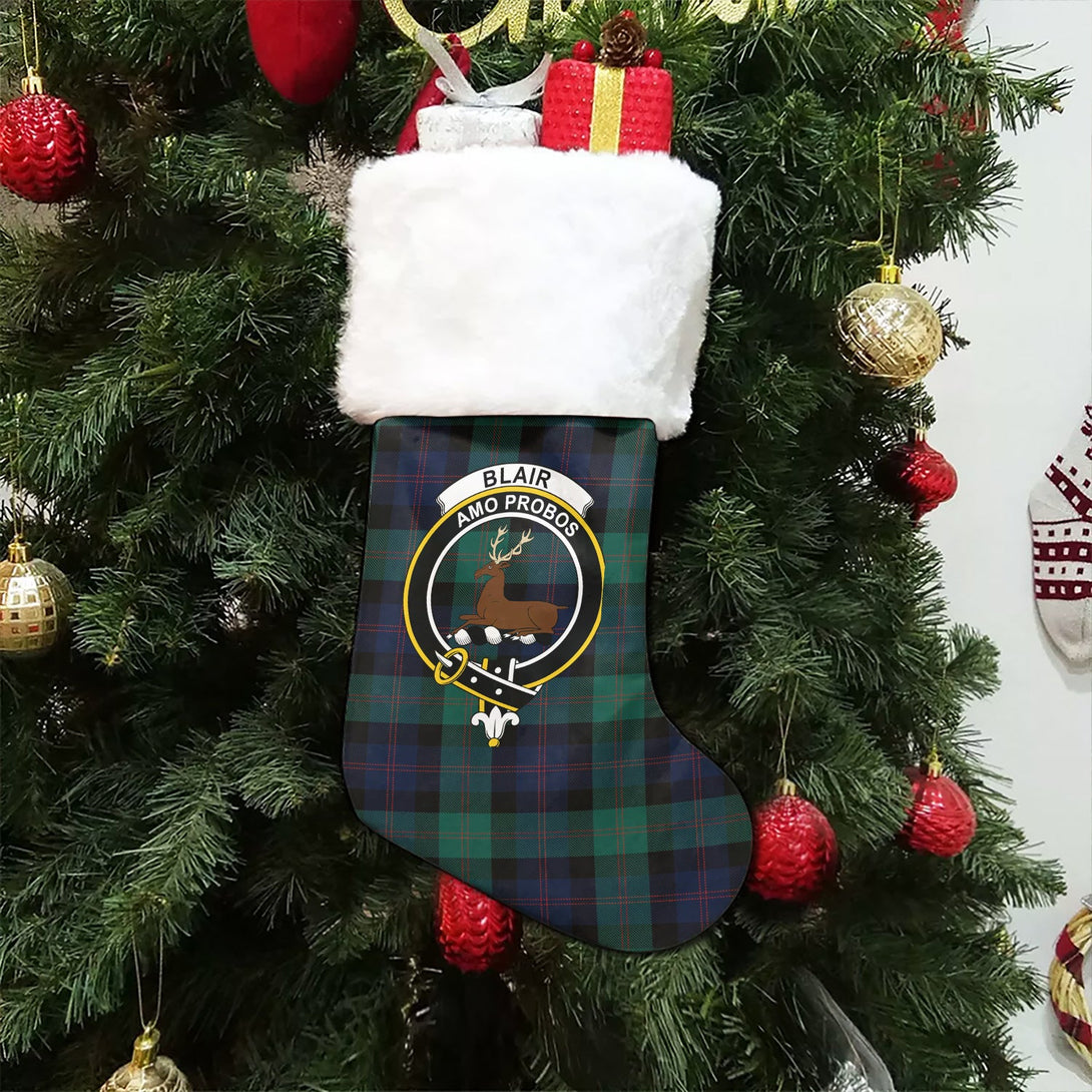 Blair Modern Clan Badge Tartan Christmas Stocking