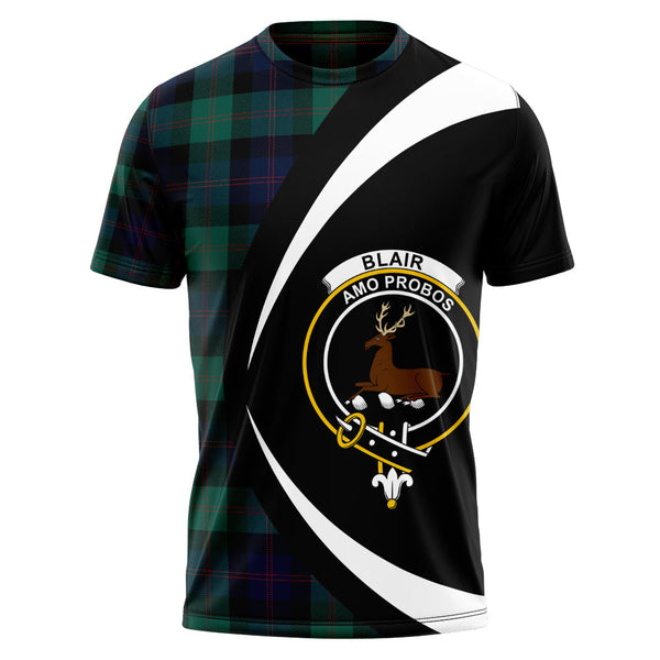 Blair Modern Clan Badge Tartan T-Shirt Circle Style Personalized