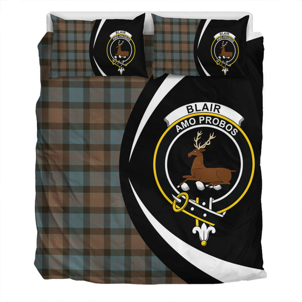 Blair Weathered Clan Badge Tartan Bedding Set Circle Style