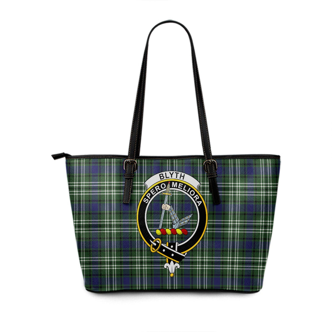 Blyth Clan Badge Tartan Leather Tote Bag