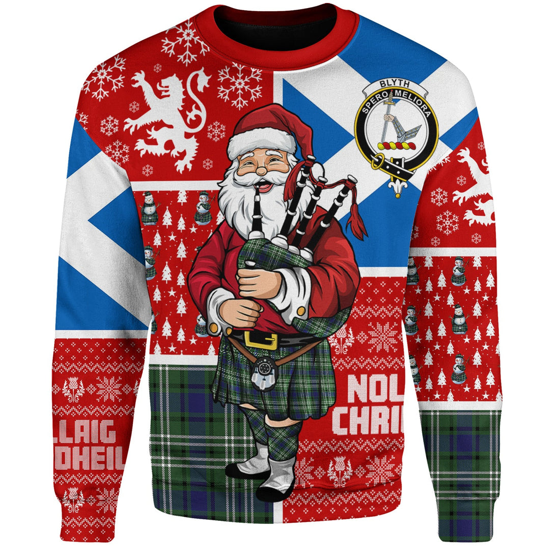 Blyth Clan Badge Tartan Sweatshirt Scotland Christmas Santa