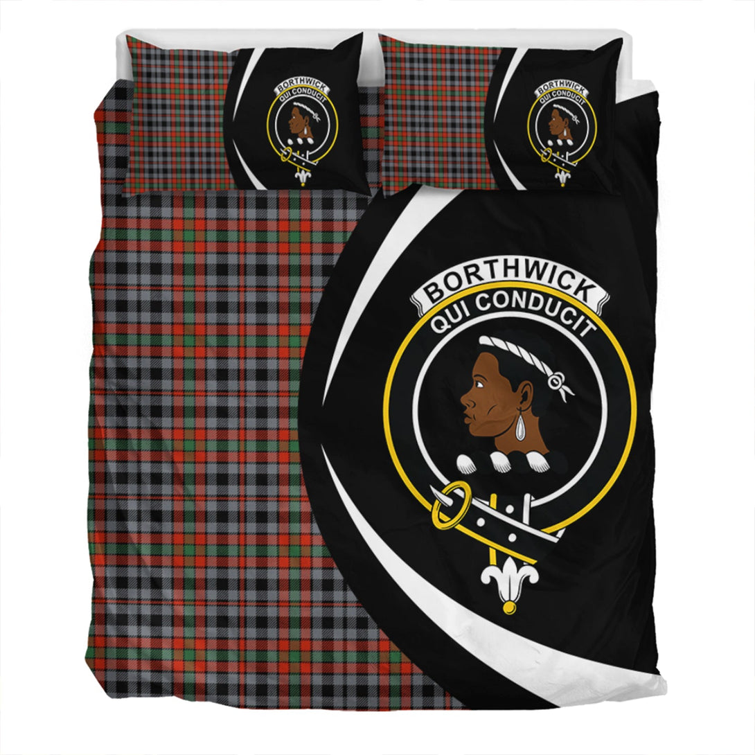 Borthwick Ancient Clan Badge Tartan Bedding Set Circle Style