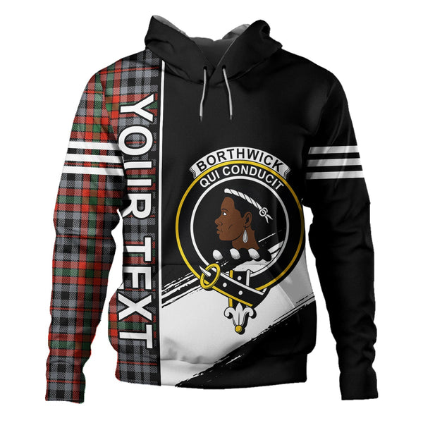 Borthwick Ancient Clan Badge Tartan Hoodie Quarter Style Personalized