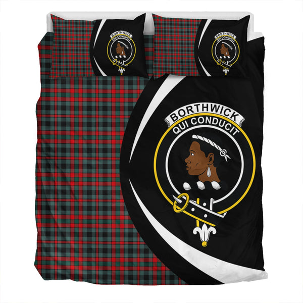 Borthwick Modern Clan Badge Tartan Bedding Set Circle Style