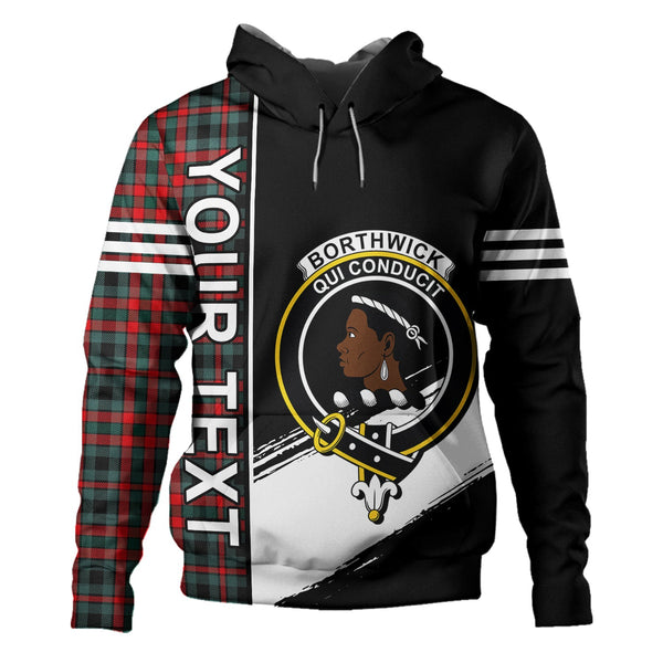 Borthwick Modern Clan Badge Tartan Hoodie Quarter Style Personalized