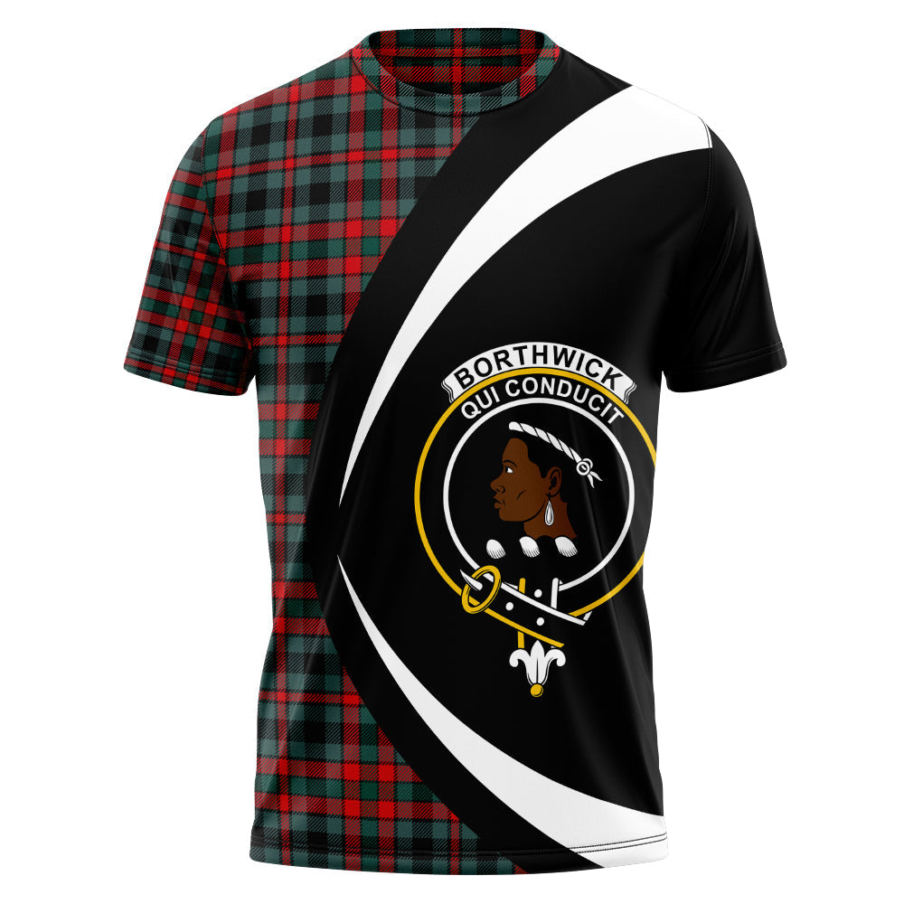 Borthwick Modern Clan Badge Tartan T-Shirt Circle Style Personalized