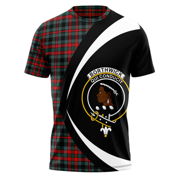 Borthwick Modern Clan Badge Tartan T-Shirt Circle Style Personalized