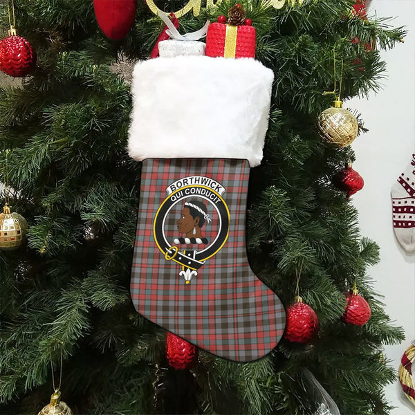 Borthwick Weathered Clan Badge Tartan Christmas Stocking