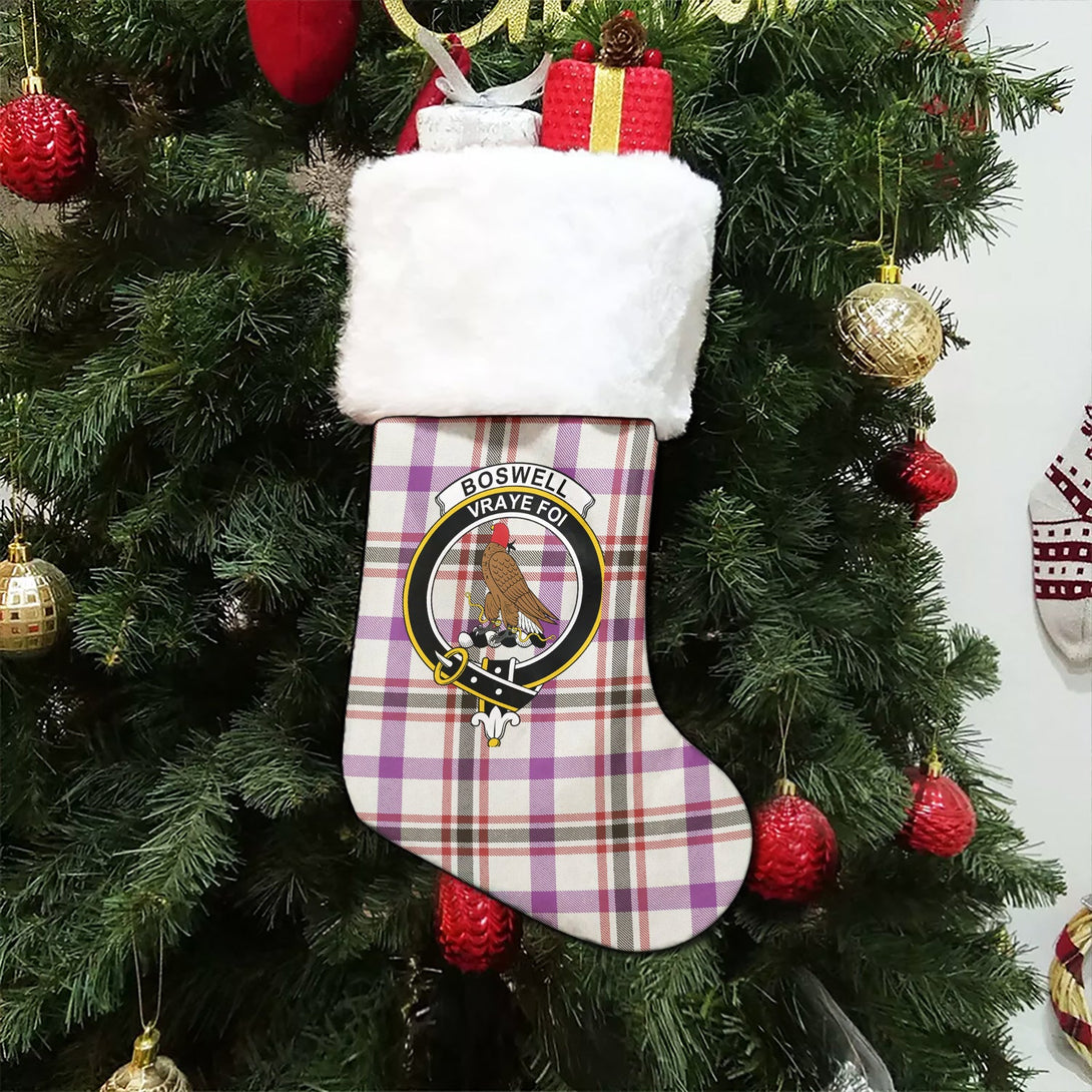 Boswell Dress Weathered Clan Badge Tartan Christmas Stocking