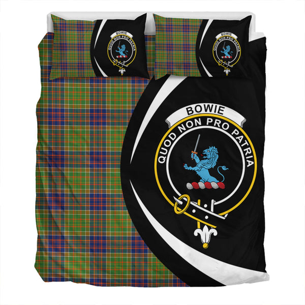 Bowie Modern Clan Badge Tartan Bedding Set Circle Style