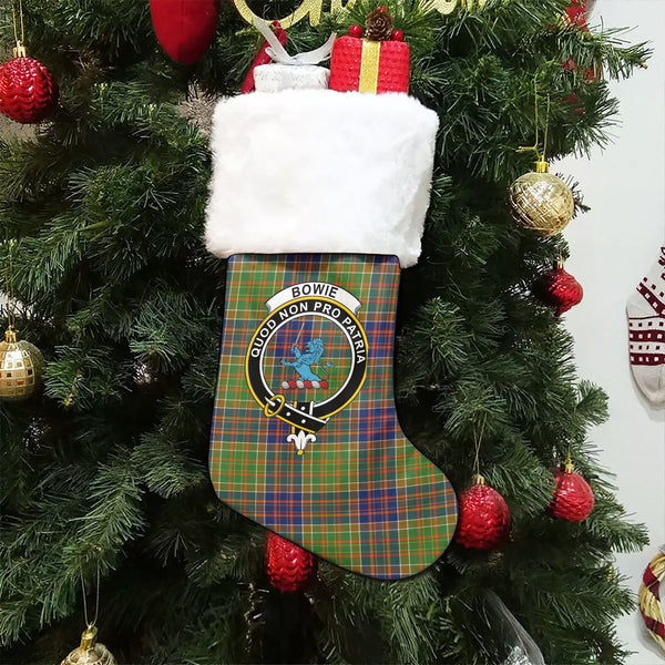 Bowie Modern Clan Badge Tartan Christmas Stocking