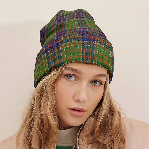 Bowie Modern Clan Badge Tartan Knitted Beanie