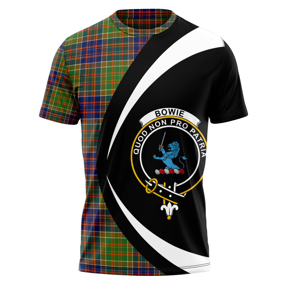 Bowie Modern Clan Badge Tartan T-Shirt Circle Style Personalized