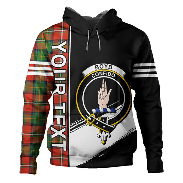 Boyd Ancient Clan Badge Tartan Hoodie Quarter Style Personalized