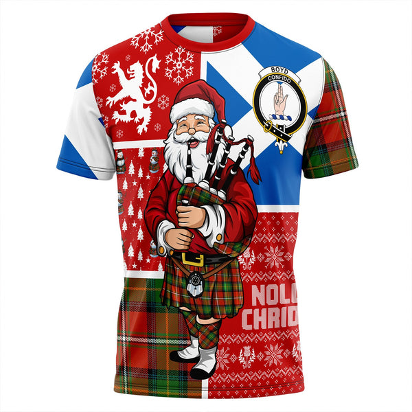 Boyd Ancient Clan Badge Tartan T-Shirt Scotland Christmas Santa