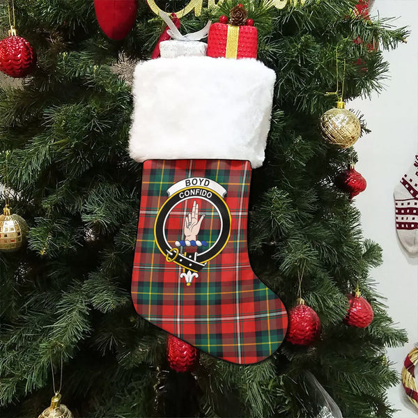 Boyd Modern Clan Badge Tartan Christmas Stocking