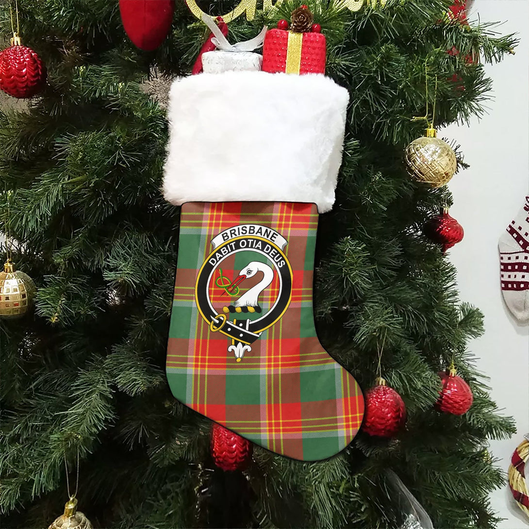 Brisbane Modern Clan Badge Tartan Christmas Stocking