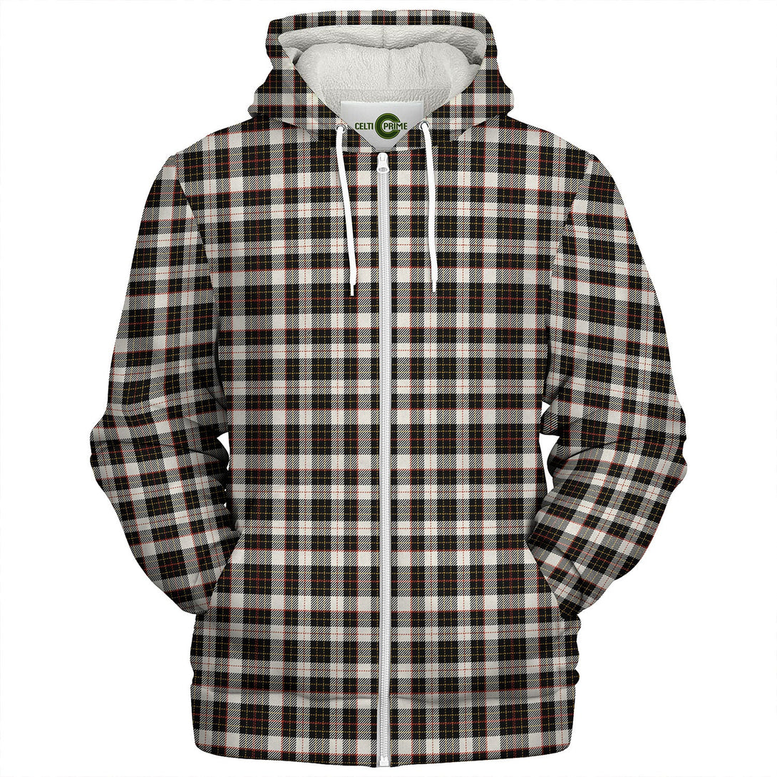 Brodie Black - White Tartan Sherpa Hoodie