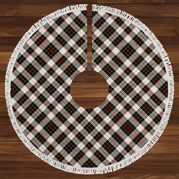 Brodie Black & White Clan Badge Tartan Christmas Tree Skirt