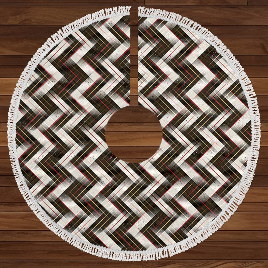 Brodie Black & White Weathered Clan Badge Tartan Christmas Tree Skirt