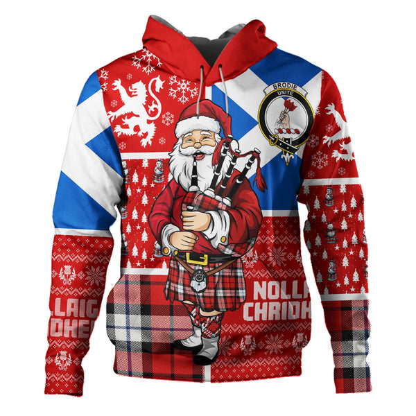 Brodie Dress Clan Badge Tartan Hoodie Scotland Christmas Santa