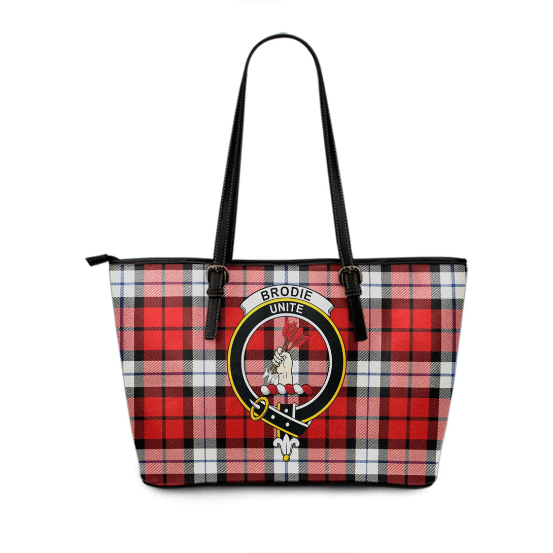 Brodie Dress Clan Badge Tartan Leather Tote Bag