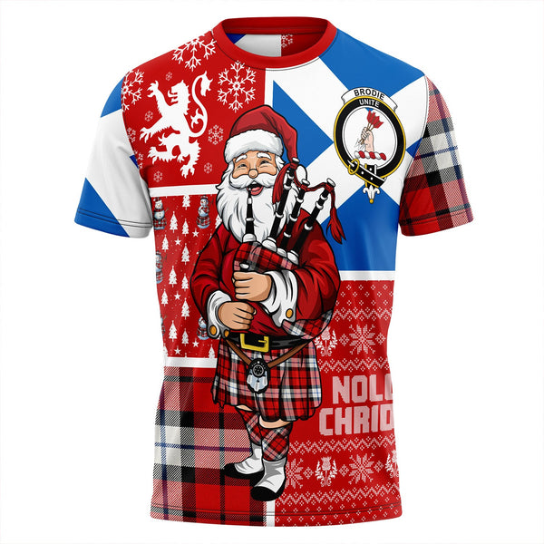 Brodie Dress Clan Badge Tartan T-Shirt Scotland Christmas Santa