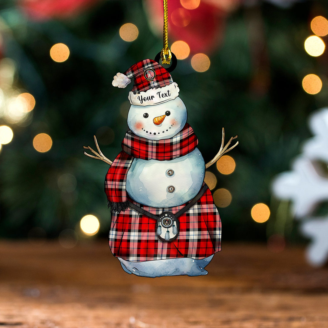 Brodie Dress Clan Badge Tartan Wood Acrylic Ornament Snowman Warrior Personalized