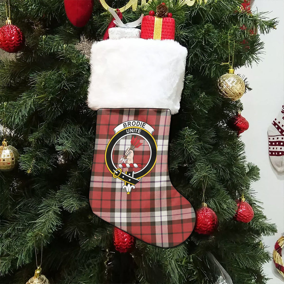 Brodie Dress Weathered Clan Badge Tartan Christmas Stocking