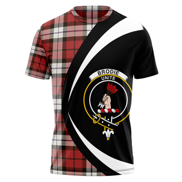 Brodie Dress Weathered Clan Badge Tartan T-Shirt Circle Style Personalized