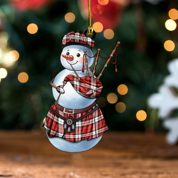 Brodie Dress Weathered Clan Badge Tartan Wood Acrylic Ornament Snowman Bagpipe Personalized