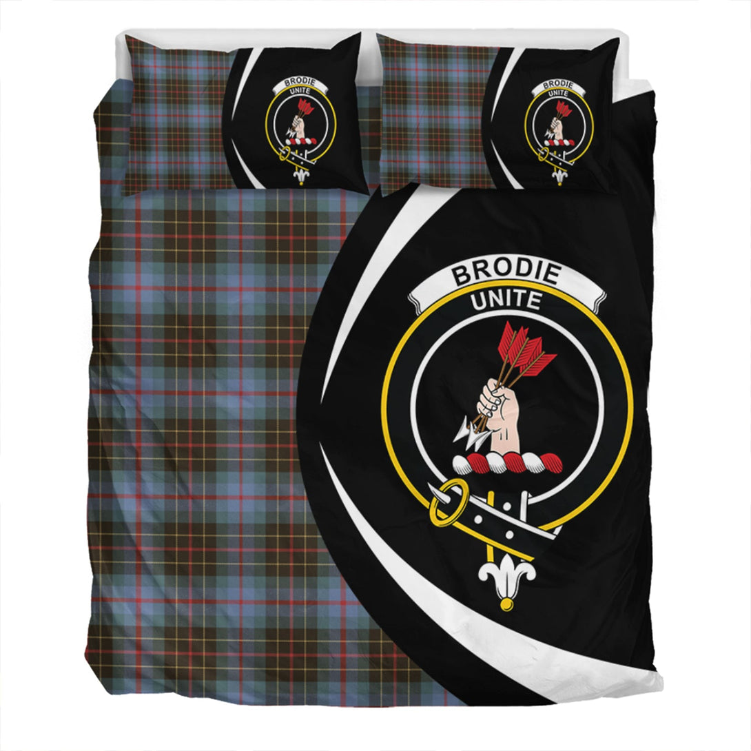 Brodie Hunting Weathered Clan Badge Tartan Bedding Set Circle Style