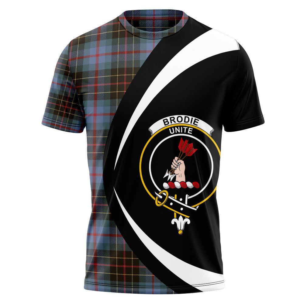 Brodie Hunting Weathered Clan Badge Tartan T-Shirt Circle Style Personalized