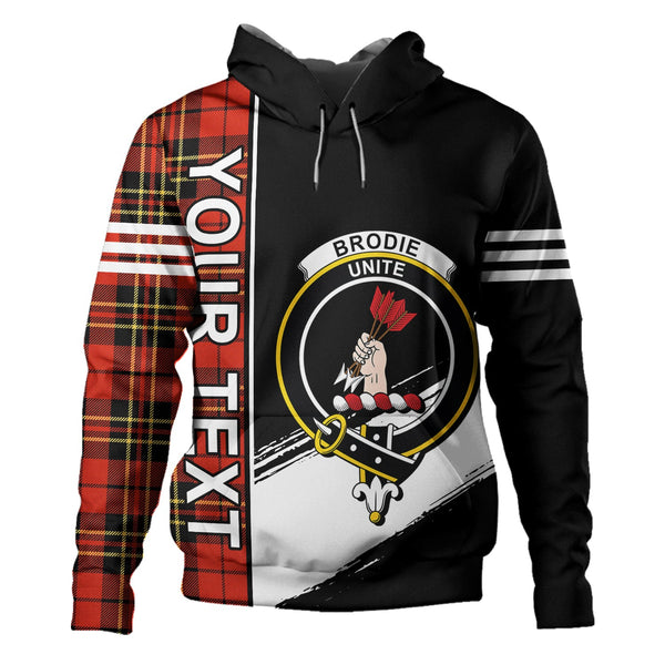 Brodie Red Ancient Clan Badge Tartan Hoodie Quarter Style Personalized