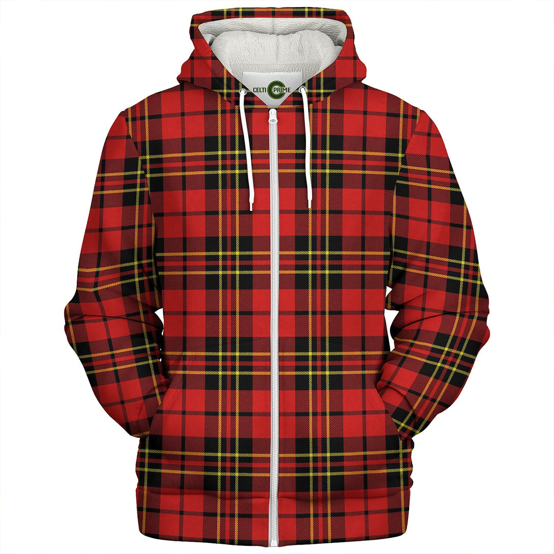 Brodie Red Modern Clan Badge Tartan Sherpa Hoodie