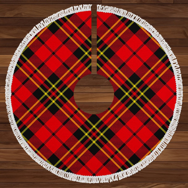 Brodie Red Modern Clan Badge Tartan Christmas Tree Skirt