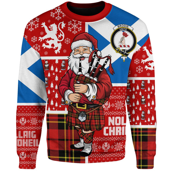 Brodie Red Modern Clan Badge Tartan Sweatshirt Scotland Christmas Santa